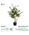 GloboStar® Artificial Garden LIGHT PINK ROSES 21071 Τεχνητό Διακοσμητικό Δέντρο Τριανταφυλλιά Μ50 x Π50 x Υ90cm